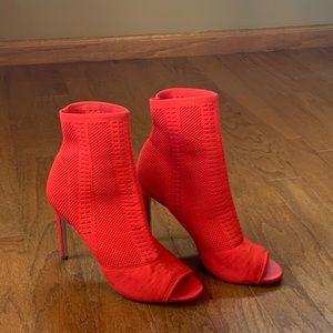 Fire Red Ankle Boot/Heel